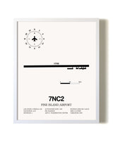 Pine Island Airport airport map poster in oak frame