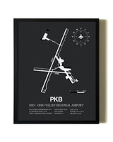 Unframed Mid-Ohio Valley Regional Airport map print poster