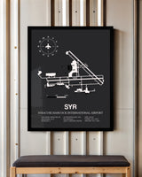 Frame color options for Syracuse Hancock International Airport Wall Art