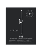 Gray Framed Panhandle-Carson County Airport layout wall art poster