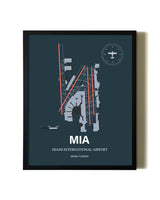 Slate Framed Miami International Airport wall art poster in black frame