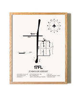 Jumbolair Airport framed print in natural wood frame