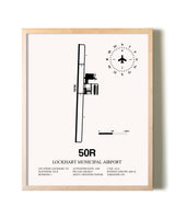 Lockhart Municipal Airport framed wall art in white frame