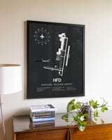 Gray Framed Hartford-Brainard Airport wall art poster in black frame
