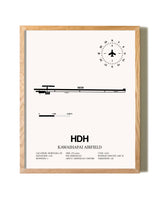 Kawaihapai Airfield framed print in natural wood frame