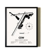Framed Essex County Airport wall art poster in black frame