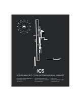 Gray Framed Bolingbrook's Clow International Airport layout wall art poster