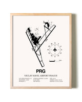 Vaclav Havel Airport Prague framed wall art in white frame