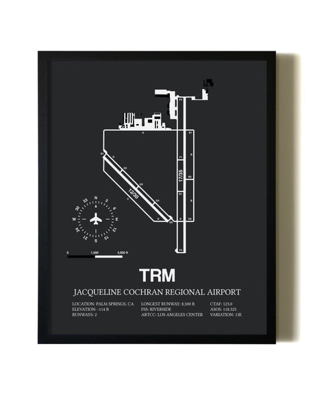 Unframed Jacqueline Cochran Regional Airport map print poster