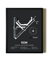 Unframed Roswell Air Center Airport map print poster