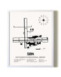 South Bend International Airport airport map poster in oak frame