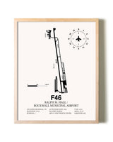 Ralph M. Hall / Rockwall Municipal Airport framed wall art in white frame
