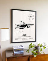 Allegheny County Airport aviation wall décor in black wood frame