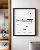 Framed Detailed Airport Map of Wetumpka Municipal Airport (08A) in White with a Black Frame