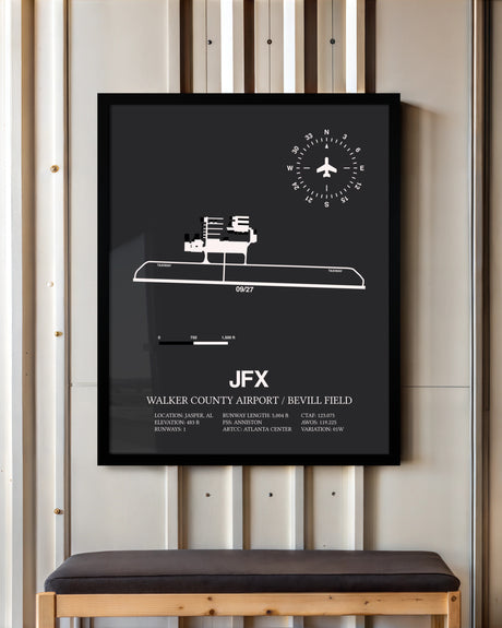 Frame color options for Walker County Airport / Bevill Field Wall Art