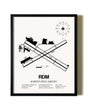 Framed Roberts Field Airport wall art poster in black frame