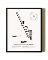 Framed Clearwater Executive Airport wall art poster in black frame