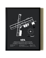 Unframed Pensacola Naval Air Station (Forrest Sherman Field) Airport map print poster