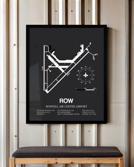 Frame color options for Roswell Air Center Airport Wall Art