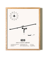 Iosco County Airport framed print in natural wood frame