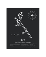 Gray Framed Smith Reynolds Airport layout wall art poster