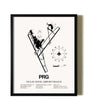 Framed Vaclav Havel Airport Prague wall art poster in black frame