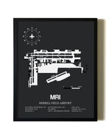 Unframed Merrill Field Airport map print poster