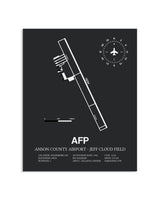 Gray Framed Anson County Airport - Jeff Cloud Field layout wall art poster