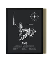 Unframed Amsterdam Airport Schiphol map print poster