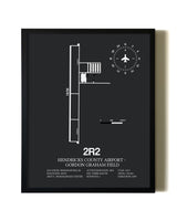 Unframed Hendricks County Airport-Gordon Graham Field map print poster