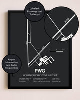 McGregor Executive Airport poster size comparison chart