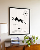Schaumburg Regional Airport aviation wall décor in black wood frame