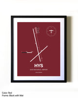Hays Regional Airport aviation wall décor in black wood frame