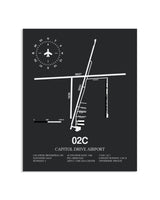 Gray Framed Capitol Drive Airport layout wall art poster