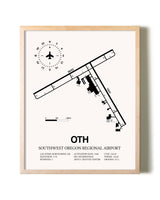 Southwest Oregon Regional Airport framed wall art in white frame
