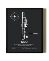 Unframed Huntsville Executive Airport / Tom Sharp Jr. Field map print poster