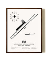 Lincolnton-Lincoln County Regional Airport aviation print in walnut frame