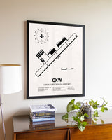 Conway Regional Airport aviation wall décor in black wood frame