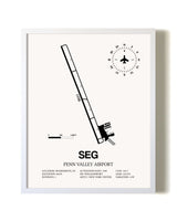 Penn Valley Airport airport map poster in oak frame