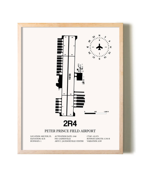 Peter Prince Field Airport framed wall art in white frame