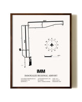Immokalee Regional Airport aviation print in walnut frame