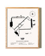 Willow Run Airport framed print in natural wood frame