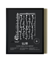 Unframed Naper Aero Club Airport map print poster