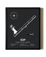 Unframed Moore County Airport map print poster