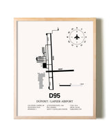 Dupont / Lapeer Airport framed wall art in white frame