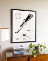 Boca Raton Airport aviation wall décor in black wood frame