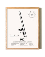 Zelienople Municipal Airport framed print in natural wood frame