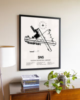 Salinas Municipal Airport aviation wall décor in black wood frame