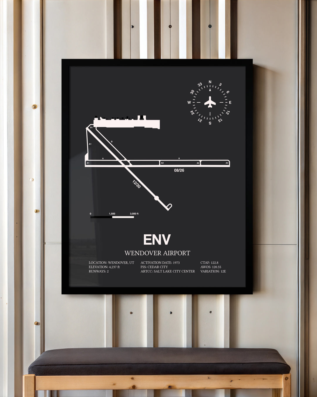 Frame color options for Wendover Airport Wall Art