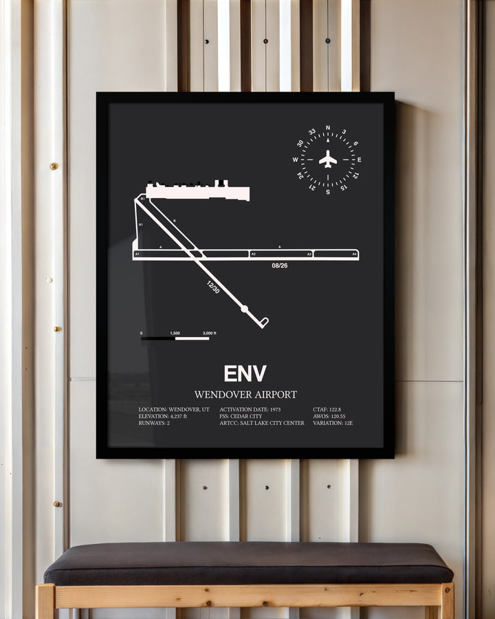 Frame color options for Wendover Airport Wall Art